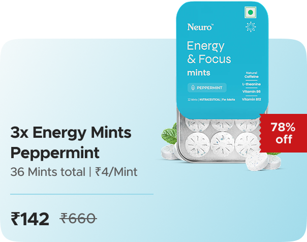 NeuroGum Neurogum India — 3X Pack, effective ₹142 (₹4/piece)